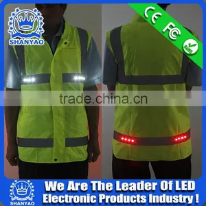 2016 Hot Selling LED Reflective Safety Jacket For Road Safety At Night thumbnail-5