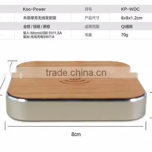 100% Eco-friendly and High Quality Wooden Wireless Charger Wood qi Wireless Charger Pad thumbnail-4