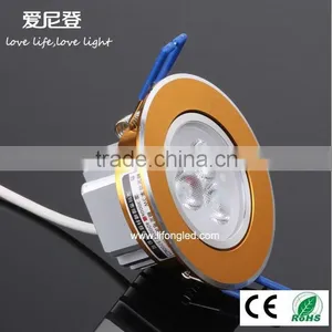 Gold Finish 3W Led Ceiling Light thumbnail-1
