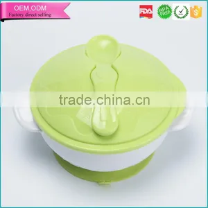 High Quality BPA Free pp Plastic Sucttion Baby Bowl With Spoon thumbnail-1