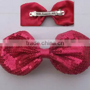 Beautiful Sequin Fabric Bow Barrette thumbnail-1