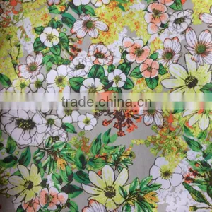 New Arrival 100% Polyester Flower Print Fabric thumbnail-1