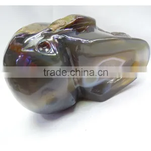 100% Natural Dream Amethyst Crystal Quartz Skull on Sale With Geode thumbnail-6