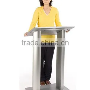Floor Lectern Podium Stand With Double Column Design MDF With Aluminum Columns thumbnail-3