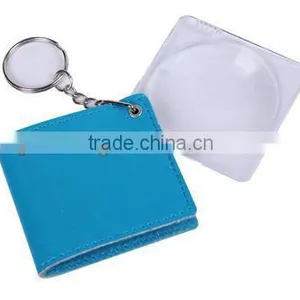 New Style Fashion Optical Instruments Magnifying Glass Key Chain Glass Magnifiers Blank Customized Logo Metal Key Chains thumbnail-1
