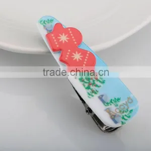 Christmas Hair Clip With Snowman and Glove Ornament Funny Kids Alligator Hair Clip thumbnail-4