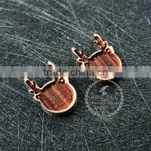 8mm Setting Size Vintage Style Natual Log Wood Bezel Deer Horn Round Pendant Setting DIY Findings Supplies 1411146 thumbnail-2