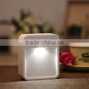 Battery Powered Wireless PIR LED Motion Sensor Night Light For Bedroom Stair Hallway White thumbnail-1