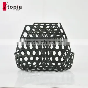 Wholesale Black Weaving Bamboo Fruit Basket thumbnail-2
