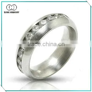 China Wholesale Ladies Stainless Steel Ring With Stone. thumbnail-1