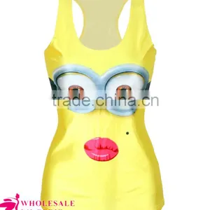 2015 Summer Style Blue Shark Print 3D Tank Top Ladies Tank Top thumbnail-6