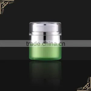 China Manufactures High Quality Round Skin Care Cosmetic Color Green Airless Pump Bottle thumbnail-1