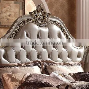 European Style Wood Carved Bed, Elegant and Royal King Size Bed, Luxury Bedroom Furniture Set (BF01-ML012) thumbnail-3