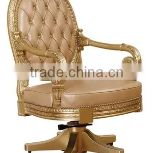 Exquisite Wood Carving Reading Table And Chair, Luxury Executive Office Furniture, Graceful Home Office Desk/ Bookcase thumbnail-4