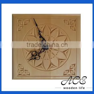 Wooden Carved Clock for Home Decoration Hot Sale CNC Cut Custom Design Clock thumbnail-1