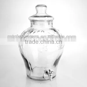 Large Size Machine Pressed Beverage Used Glass Dispenser With Tap thumbnail-2