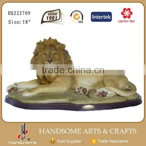 12.5 Inch Resin Home Decor Lifelike Animal Pair Lion Statues thumbnail-6