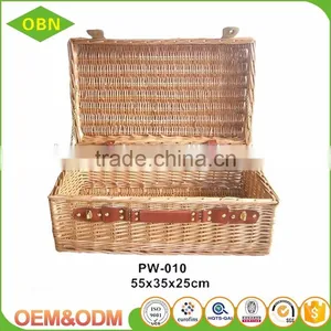Custom Large Cube Sundries Wicker Storage Basket With Lid thumbnail-1