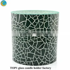 7 Day Glass Candles Green Mercury Glass Pillar Christmas Candle Holder thumbnail-6