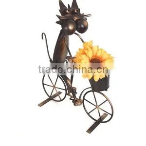 Metal Dog With Bicycle Cheap Garden Flower Pot thumbnail-1