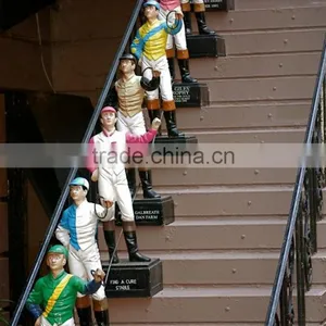 Wholesale Modern Garden Sculpture Resin Crafts Lawn Jockey Statue for Sale thumbnail-5