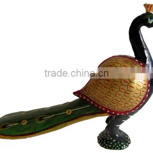 Carved Wooden Peacock thumbnail-1