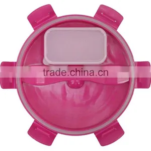2017 Hot Style Got the Patent Plastic Salad Box With Silicone Ring thumbnail-3