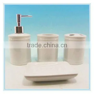 Hot Sale Mini Round White Dehua 4pcs Ceramic Novelty Bathroom Accessories thumbnail-1