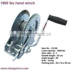 1800lbs/810kg Hand Winch With Cable thumbnail-1