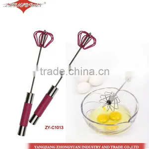 Stainless Steel Handle Slicone Rotary Egg Beater thumbnail-1