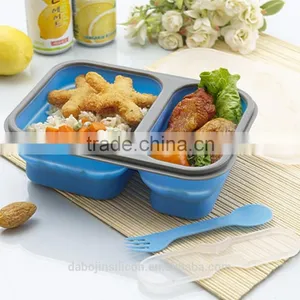Food Grade Various Styles Collapsible Silicone Lunch Box/ Bento Box/ Food Container thumbnail-1