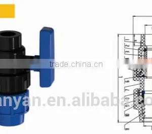 TY High Quality PP Compression Fittings FEMALE TRUE UNION VALVE Eco-friendly Cheap Price Full Size Factory Price List Discount thumbnail-1