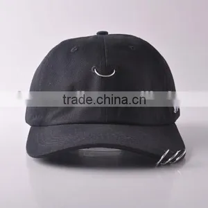 Clearance Sale Hip Hop Unisex Solid Ring Safety Pin Curved Hats Baseball Cap Men Women Snapback Caps Sport Casquette thumbnail-6