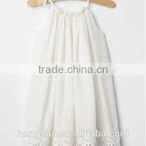 Eyelet Border Dress Pretty Floral Print Baby Kid Dress Gril Dresses HSD5152 thumbnail-2