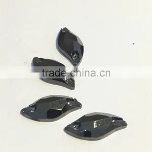 Leaf Shape Flat Back Crystal Sew on Stone Loose Rhinestone for Garment Accessories thumbnail-2