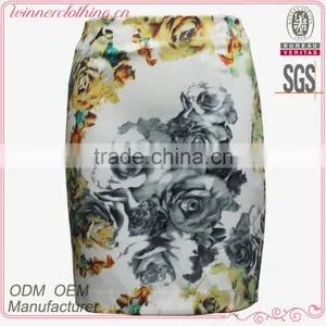 Summer/casual Wear Flower Print Tight Fit Hot Tub Skirt for Women thumbnail-1