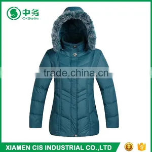Morden Style Winter Windproof Middle Age Women Duck Down Jacket With Hood thumbnail-3