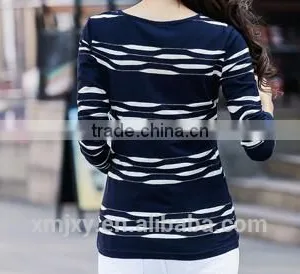 Wholesales Comfortable 100% Cotton T-shirt Long Sleeve for Ladies thumbnail-5
