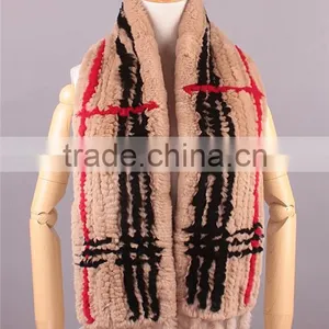 2016 Knitted Rabbit Scarves Warm Scarf Women Fur Scarf thumbnail-1