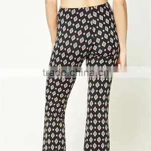 Factory Price Gypsy Print Spandex Ornate Flare Dressy Stretch Pants thumbnail-4