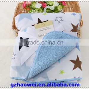 Star Printed Fleeces Thickened Baby Blanket thumbnail-1