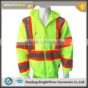 ANSI 107 Inner Brush Fleece hi Vis Sweatshirt With Long Sleeve and Oversized Hand Pockets thumbnail-1