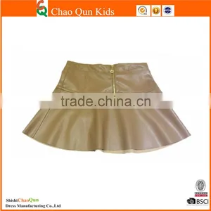 Wholesale Summer Cheap Baby Girls Mini Kids Leather Skirt thumbnail-1