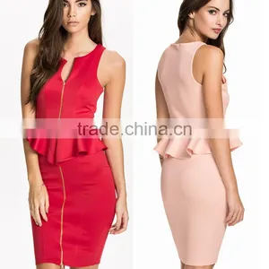 2016 Summer Fomal Office Women Dresses , Western V-neck Bodycon Sexy Lady Fashion Dress for Wholesale thumbnail-1