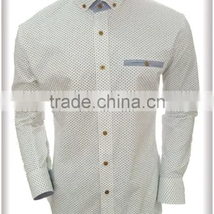 White Polka With Folder Pocket Contrast Collar Stand Casual Shirt Refreshing thumbnail-1
