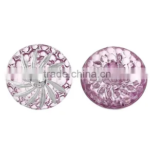 Wholesale Inlaid Diamonds 13mm Flower Round Single Hole Acrylic Button for Making Jewelry thumbnail-1