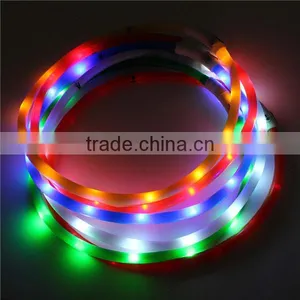 Newest USB Rechargeable Led Dog Pet Flashing Collar Light Up Chargeable Night Safety Necklace Free Size Si Colors Convinient thumbnail-3