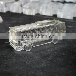 Transparent Antique Crystal Car Model Crsytal Bus Model For Car Business Guest Memento thumbnail-1