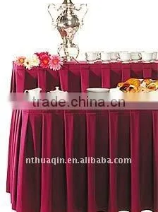 100% Polyester Wedding Table Skirting Table Skirts Table Linen Elegant Wedding Table Linens thumbnail-1