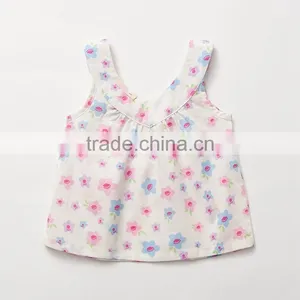 Fashion Girl Soft Cotton Heart-shaped Neckline Floret Blouse thumbnail-2